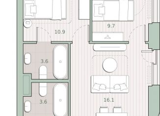 2-ком. квартира на продажу, 53.5 м2, Москва, ЗАО