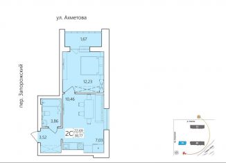 Продаю 2-комнатную квартиру, 38.8 м2, Уфа, улица Пожарского, 40