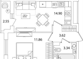 Продается однокомнатная квартира, 35 м2, Санкт-Петербург, улица Тамбасова, 5Н