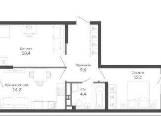 Продаю 2-ком. квартиру, 62 м2, Новороссийск