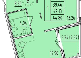 Продам 1-ком. квартиру, 39.5 м2, Санкт-Петербург