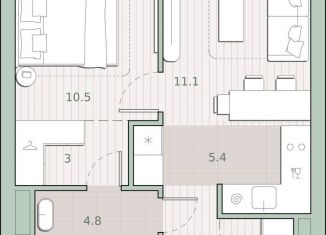 Продажа 1-ком. квартиры, 38.8 м2, Москва, метро Озёрная