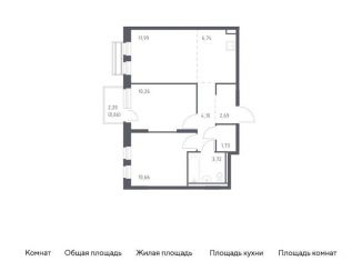 Продаю 2-ком. квартиру, 52.6 м2, Московская область, микрорайон Город-событие, 59