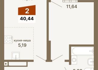 Продам 1-ком. квартиру, 40.4 м2, Екатеринбург, Верх-Исетский район