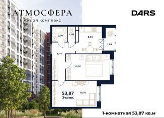 2-ком. квартира на продажу, 53.9 м2, Ульяновск, жилой комплекс Атмосфера, 5