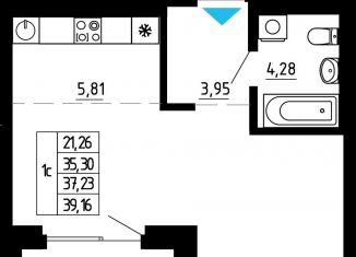 Продается 1-комнатная квартира, 37.2 м2, Екатеринбург, Походная улица, 12, метро Ботаническая