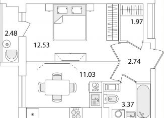 Продаю однокомнатную квартиру, 32.9 м2, Санкт-Петербург, улица Тамбасова, 5Н, Красносельский район