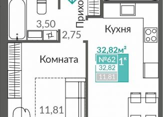 Продаю 1-комнатную квартиру, 32.8 м2, Симферополь