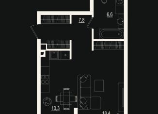 Продается 1-ком. квартира, 43.1 м2, Тюменская область