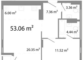 Продажа 2-ком. квартиры, 53.1 м2, Челябинск, Центральный район