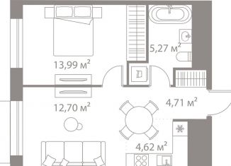 Однокомнатная квартира на продажу, 41.3 м2, Москва, метро Чертановская