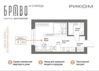 Продажа квартиры студии, 27.4 м2, Стерлитамак, улица Муллаяна Халикова