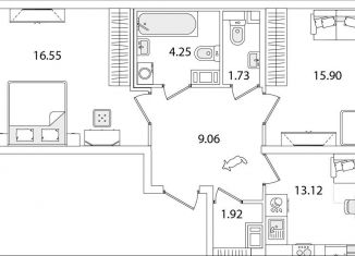 Продается 2-ком. квартира, 64.5 м2, Санкт-Петербург, улица Тамбасова, 5Н