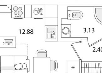 Квартира на продажу студия, 18.4 м2, Санкт-Петербург, улица Тамбасова, 5Н, Красносельский район