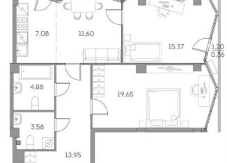 Продается 2-комнатная квартира, 76.8 м2, Москва, метро Стахановская, Рязанский проспект, 2с27