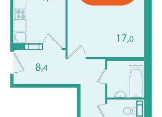 Двухкомнатная квартира на продажу, 56.9 м2, поселок Зональная Станция