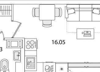 Квартира на продажу студия, 23.4 м2, Санкт-Петербург, улица Тамбасова, 5Н, Красносельский район