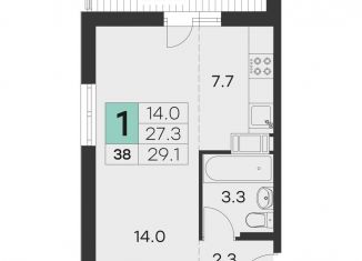 Продам квартиру студию, 29.1 м2, Хотьково