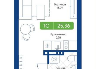 Продаю квартиру студию, 25.4 м2, Новосибирск, улица Королёва, 2