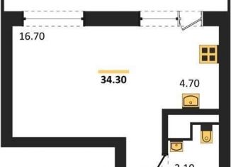 Квартира на продажу студия, 34.3 м2, Воронеж, Железнодорожный район