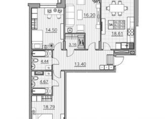 Продам 3-комнатную квартиру, 93.8 м2, Казань, ЖК Времена года