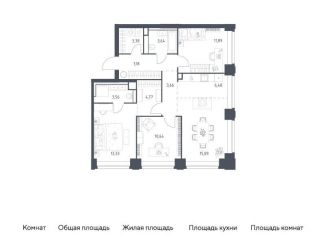 Продается 3-комнатная квартира, 84.4 м2, Москва, жилой комплекс Нова, к3