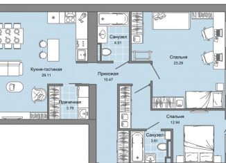 Продам 3-ком. квартиру, 89 м2, Киров, Ленинский район, улица 4-й Пятилетки, 86