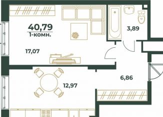 Продам 1-ком. квартиру, 40.8 м2, Хабаровский край