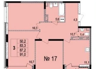 Продается 3-ком. квартира, 87.5 м2, Ярославль, проспект Машиностроителей, 11