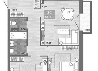 Продается 3-ком. квартира, 65.5 м2, Новосибирск, улица Королёва, 4, Дзержинский район