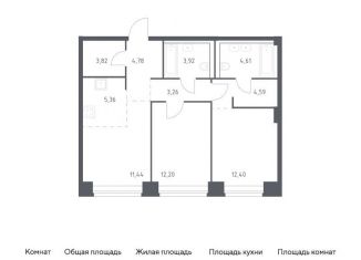 Продается 2-комнатная квартира, 66.4 м2, Москва, ЗАО, жилой комплекс Нова, к1