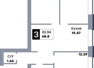 Продам 3-комнатную квартиру, 68.8 м2, Самара, метро Гагаринская