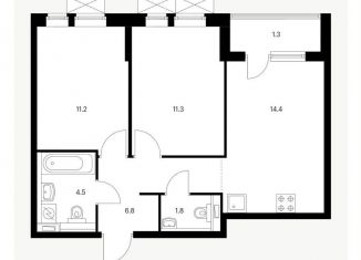 Продажа двухкомнатной квартиры, 51.3 м2, Новороссийск, улица Мурата Ахеджака, 5к1