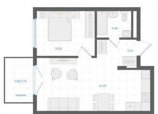 Продается 1-ком. квартира, 44.4 м2, Екатеринбург, Ленинский район