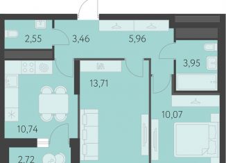 Продается 2-комнатная квартира, 51.8 м2, Екатеринбург, метро Чкаловская