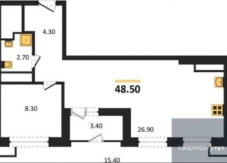 1-ком. квартира на продажу, 48.5 м2, Воронеж