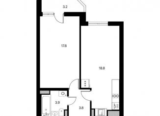 Продам 1-ком. квартиру, 45 м2, городской посёлок Янино-1, Заводская улица, 18к2