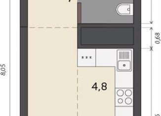 Продаю квартиру студию, 26.2 м2, Екатеринбург