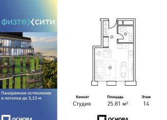 Квартира на продажу студия, 25.8 м2, Москва, СВАО, улица Фёдора Дубовицкого