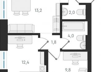 Продаю 2-комнатную квартиру, 49.4 м2, Новосибирск, Заельцовский район