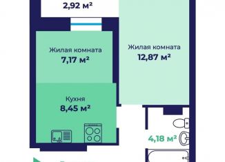 Двухкомнатная квартира на продажу, 41.6 м2, Ярославль, Фрунзенский район