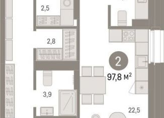 Продаю 2-ком. квартиру, 97.8 м2, Свердловская область