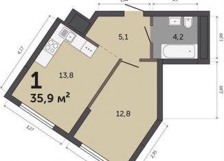 Продажа 1-комнатной квартиры, 35.9 м2, Екатеринбург, Кировский район