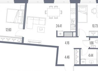 Продажа 2-комнатной квартиры, 62.5 м2, Санкт-Петербург, метро Нарвская