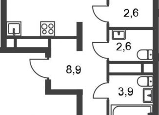 Продаю 2-ком. квартиру, 61.8 м2, Москва, деревня Рассказовка, 1