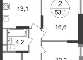 Продажа 2-ком. квартиры, 53.1 м2, Москва, 2-я Боровская улица, 1