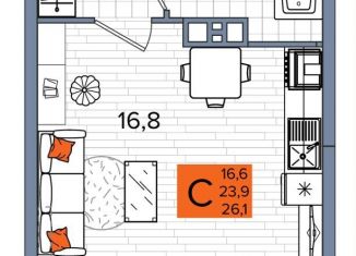 Продается квартира студия, 26.1 м2, Краснодар, Прикубанский округ, улица Западный Обход, 65/1