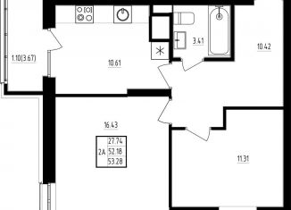 Продается 2-ком. квартира, 53.3 м2, Казань, Советский район, жилой комплекс Мечта, 5