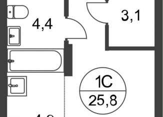 Продается квартира студия, 25.8 м2, Москва, деревня Рассказовка, 1