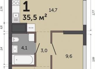 Продажа 1-комнатной квартиры, 35.5 м2, Екатеринбург, Кировский район